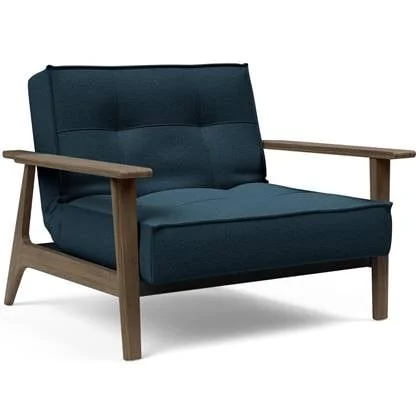 Innovation Splitback Fauteuil Marineblauw | Gerookt Eiken