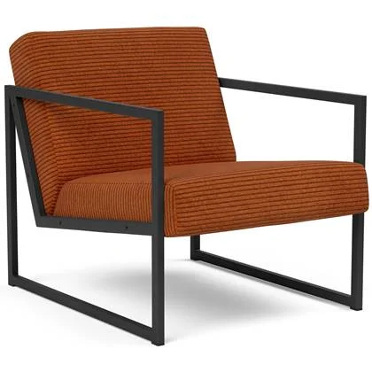 Innovation Vikko Oranje Corduroy Loungestoel met Armleuning