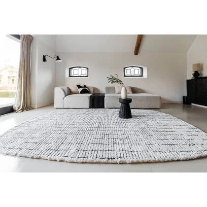 Interieur05 Vloerkleed Rectangle Edge Creme wit|Zwart - 160 x 230 cm