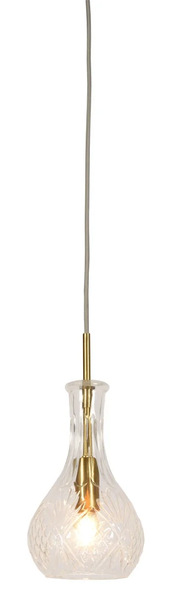 it's about RoMi-collectie Hanglamp glas Brussels transparant/goud, druppel