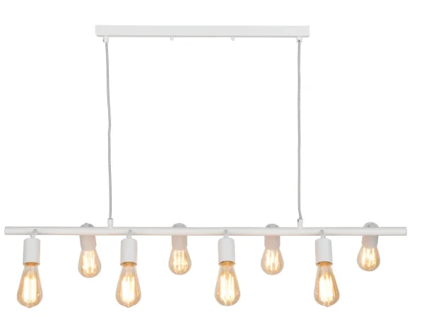 it's about RoMi-collectie Hanglamp ijzer Miami 8-arm verstelbaar, wit