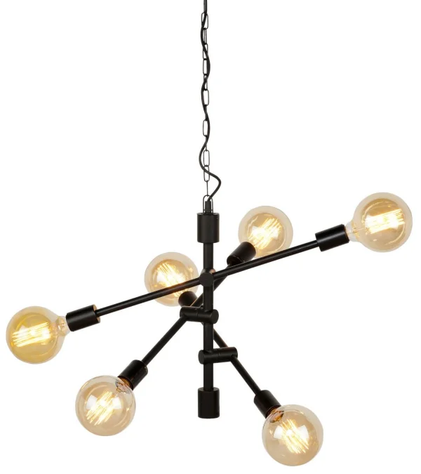 it's about RoMi-collectie Hanglamp ijzer Nashville 6-arm zwart