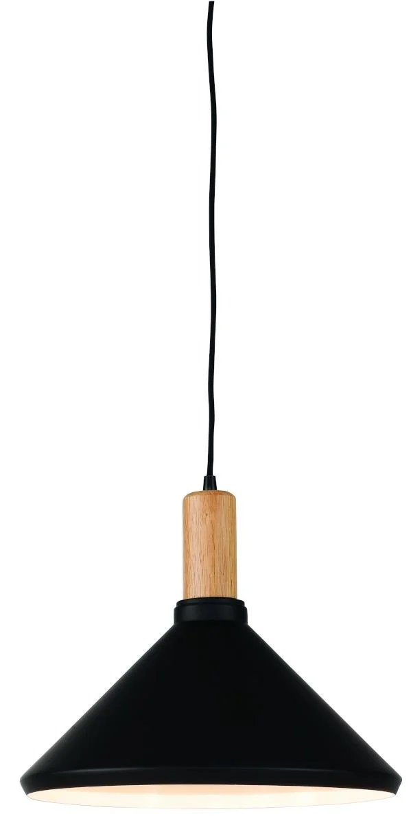 it's about RoMi-collectie Hanglamp ijzer/hout Melbourne zwart/naturel, M