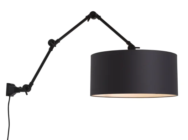 it's about RoMi-collectie Wandlamp Amsterdam kap 4723 zwart, L