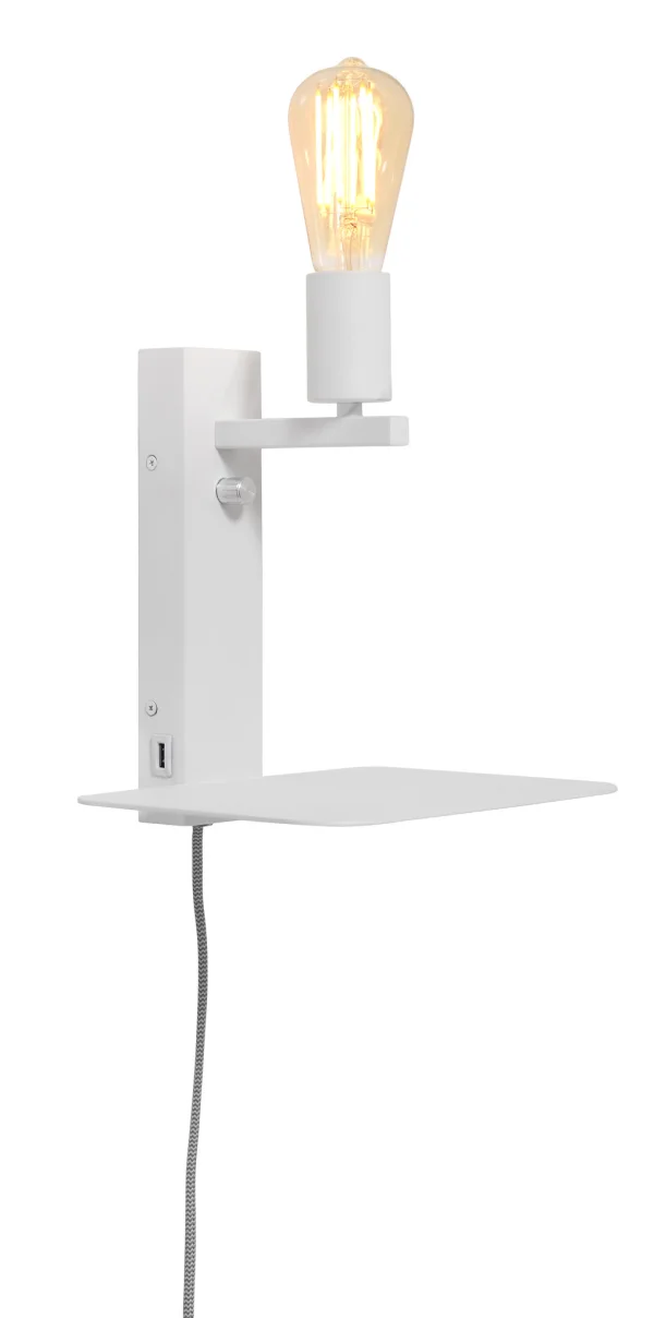 it's about RoMi-collectie Wandlamp Florence plank+usb wit