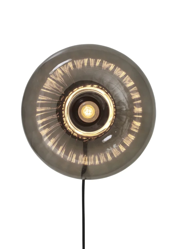 it's about RoMi Wall lamp glass Brussels round dia.27x14cm - anthracite