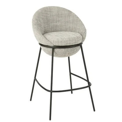 J-Line barkruk - ijzer - grijs|zwart