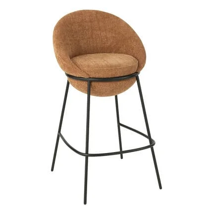 J-Line barkruk - ijzer - terracotta|zwart