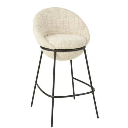J-Line barstoel - ijzer - beige|zwart