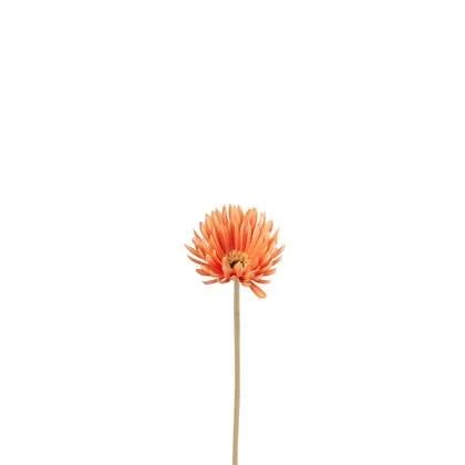 J-Line bloem Gerbera Virgin - kunststof - oranje - 12 stuks