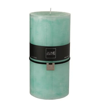 J-Line cilinderkaars - aqua - XXL - 150U - 6 stuks