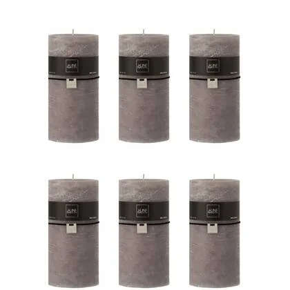 J-Line cilinderkaars - donkergrijs - 140U - XXL - 6 stuks