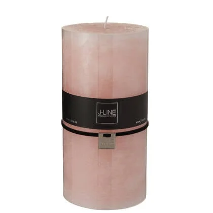 J-Line cilinderkaars - poederroze - XXL - 150U - 6 stuks