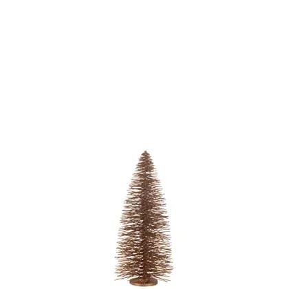 J-Line decoratie Kerstboom Glitter - hout - bruin - large
