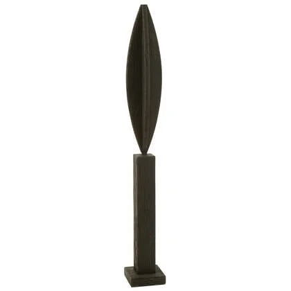 J-Line decoratie op voet Luke - dennenhout - zwart - large