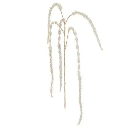 J-Line decoratie tak Amaranthus - kunststof - creme|goud - 12 stuks