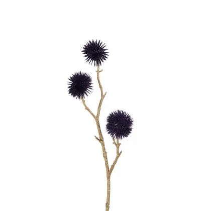 J-Line decoratie Tak Echinops - kunststof - paars|goud - 24 stuks