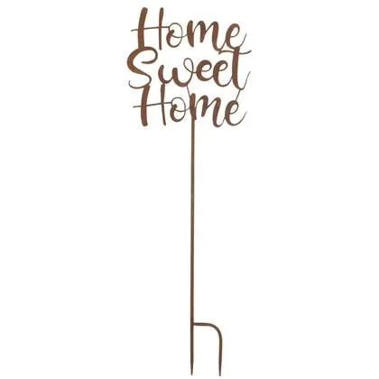 J-Line decoratie Tuin &apos;Home Sweet Home&apos; - ijzer - roest - 4 stuks