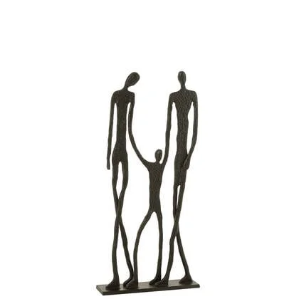 J-Line figuur Familie - aluminium - zwart