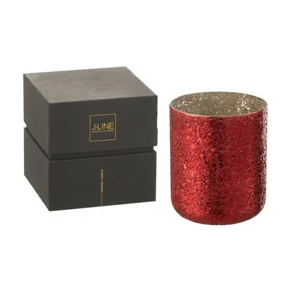 J-Line geurkaars Luxuria - Berry Bliss - glas - rood - XL -