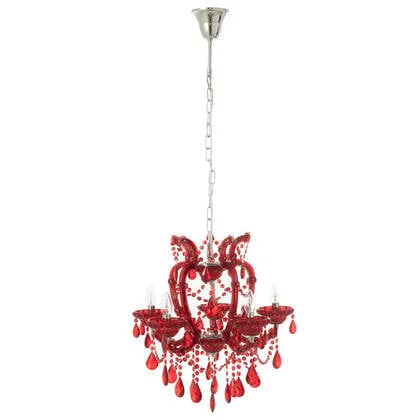 J-Line hanglamp Kand Antiek - glas - rood