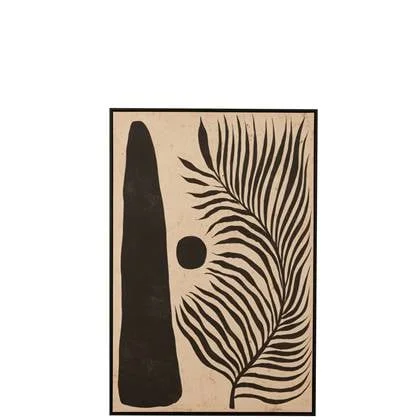 J-Line kader Blad Abstract - schilderij - hout|canvas - brui