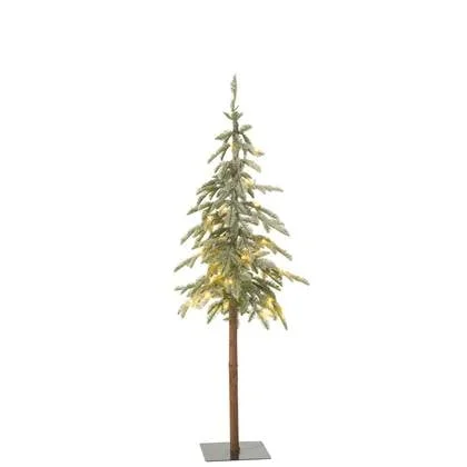 J-Line kerstboom Sneeuw - kunststof - groen - small - LED li