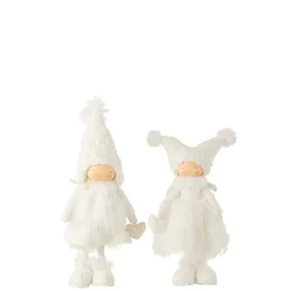 J-Line kerstfiguur Engel Hart - textiel - wit - large - 2 s