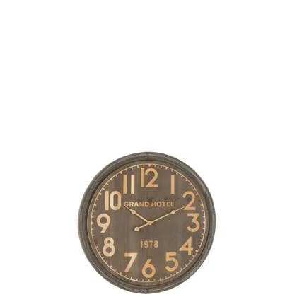 J-Line klok Grand Hotel - hout - naturel - small - Ø 58 cm