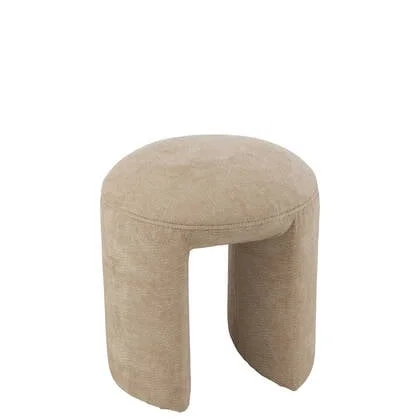 J-Line kruk Rond - textiel - beige