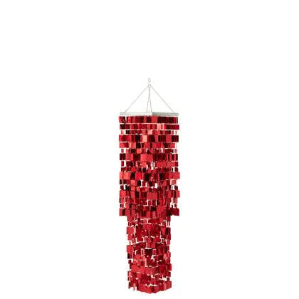 J-Line lampenkap Kandelaar Vierkant - pvc - rood - medium