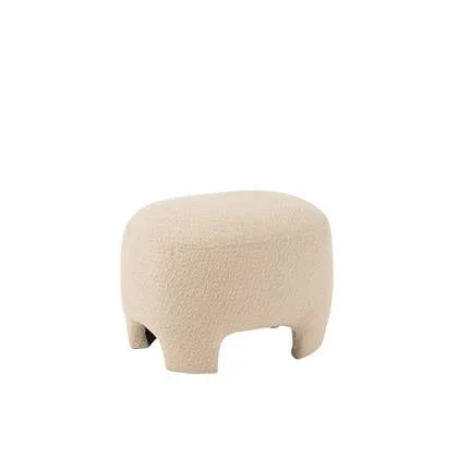 J-Line poef Gebreid - textiel|hout - wit