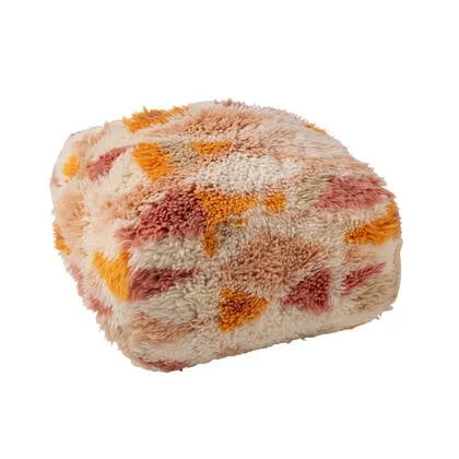 J-Line poef Geometrisch - wol - mix