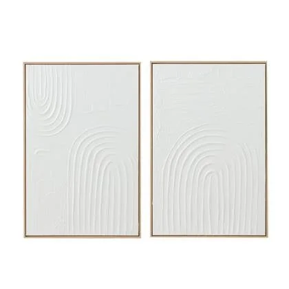 J-Line schilderij Elise - canvas - wit - 2 stuks