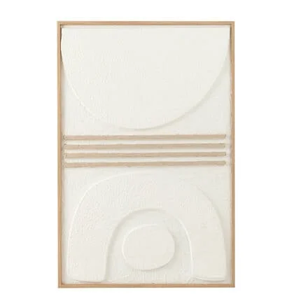 J-Line schilderij Thibault - papier - wit|beige