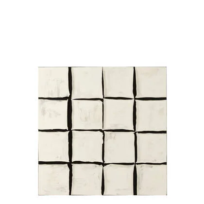 J-Line schilderij Vierkant - canvas - wit|zwart