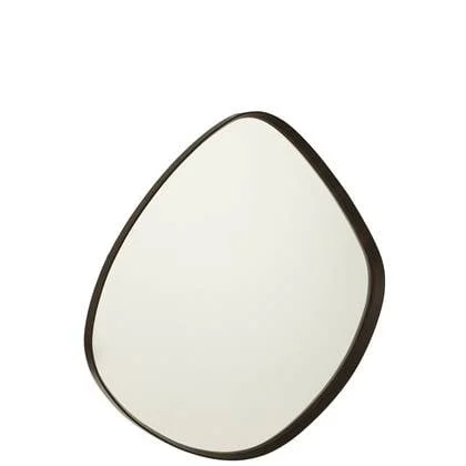 J-Line spiegel Abstract - glas - donkerbruin - large - Ø 79