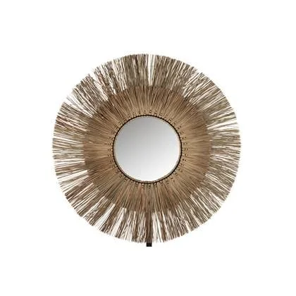 J-Line spiegel Mendi Rond - gras - naturel - large - Ø 110 c