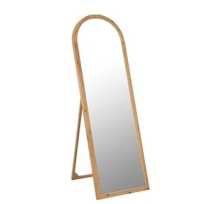 J-Line spiegel Met Voet - glas|sparhout - naturel - 162 x 52