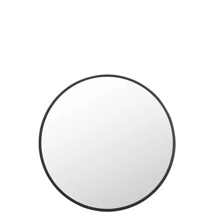 J-Line spiegel Rond - metaal - zwart - extra large - Ø 110