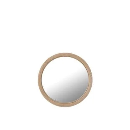 J-Line spiegel Rond - rotan|glas - naturel - small - Ø 50 cm
