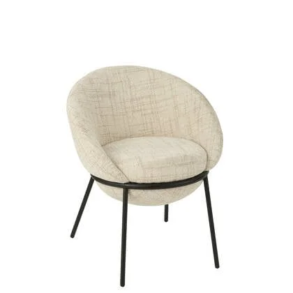 J-Line stoel - ijzer - beige|zwart