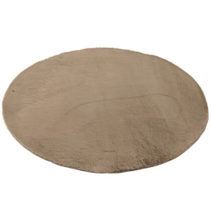 J-Line tapijt Cutie Rond - polyester - taupe