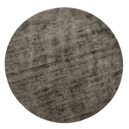 J-Line tapijt Rond Handgemaakt - polyester - grijs