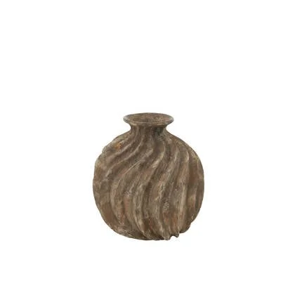J-Line vaas Ballon Antiek - polyresin - large - Ø 34.5 cm