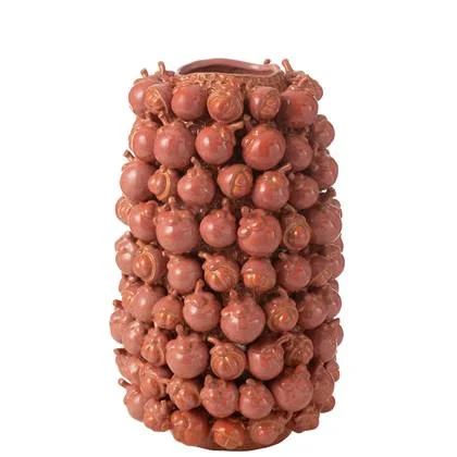 J-Line vaas Botanica - keramiek - koper|roze - large - 49 cm hoog