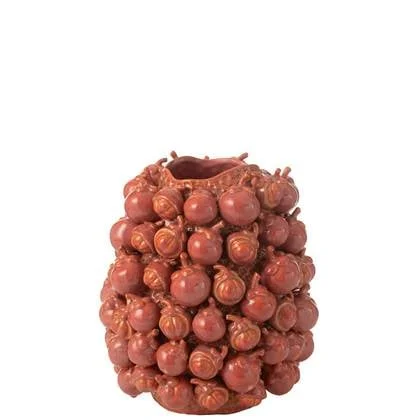 J-Line vaas Botanica - kermaiek - koper|roze - small - Ø 31 cm