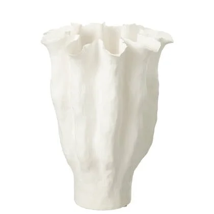 J-Line vaas Calyx - keramiek - wit - large - 42 cm hoog