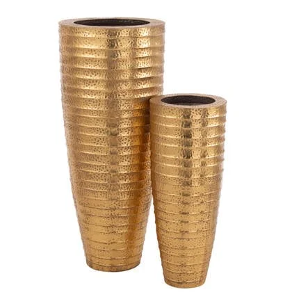 J-Line vaas Egypte - metaal - goud - 2 stuks - 122 cm hoog