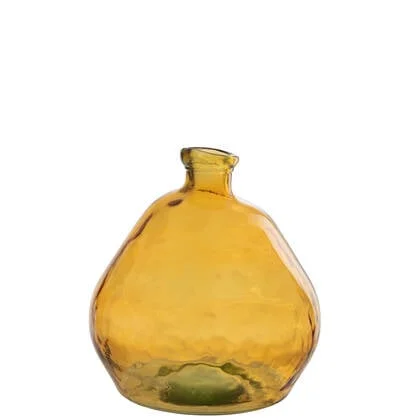 J-Line vaas Laura - glas - oker - large - Ø 45 cm